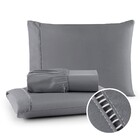 Kit Roupa De Cama King 3 Peças 400 Fios Toque Suave Cinza