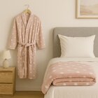 Kit Roupão P + Manta Plush Casal Peluciado Kacyumara Ball Rose