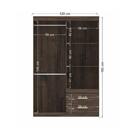 Kit Roupeiro C/ Espelho 4 Portas E Cama C/ Gavetas  Ebano