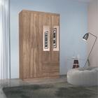 Kit Roupeiro C/ Espelho 4 Portas E Cama C/ Gavetas Atacama