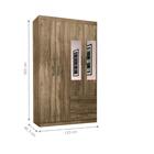 Kit Roupeiro C/ Espelho 4 Portas E Cama C/ Gavetas Atacama