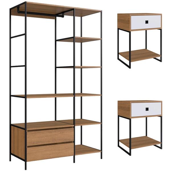 Kit Roupeiro E 02 Mesas Cabeceira Industrial 1025x1026 Pp