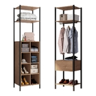 Kit Roupeiro Vintage Preto Polar Tang Modular Nichos E Gaveta