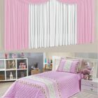 Kit Ruby 5 Pçs Decoração Para Quarto De Menina = Cortina Malh