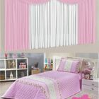 Kit Ruby 5 Pçs Decoração Para Quarto De Menina = Cortina Malh
