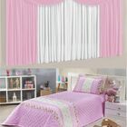 Kit Ruby 5 Pçs Decoração Para Quarto De Menina = Cortina Malh