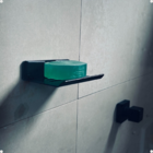 Kit Saboneteira E Prateleira Resistente Forte Line Cor Preto