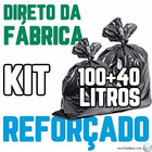 Kit Saco De Lixo 100un 100l E 100un 40l Preto Reforçado