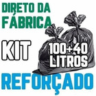 Kit Saco De Lixo 100un 100l E 100un 40l Preto Reforçado
