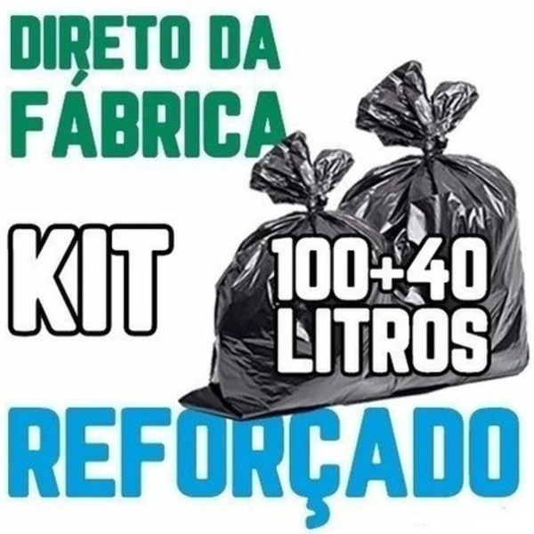 Kit Saco De Lixo 100un 100l E 100un 40l Preto Reforçado
