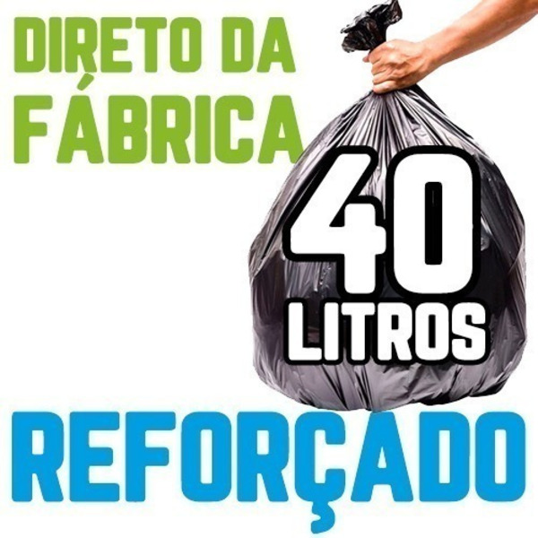 Kit Saco De Lixo 1.000un 40l Preto Reforçado Preto