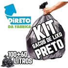 Kit Saco De Lixo 20+40+60+100l (100 Und Cada Pacote) Preto