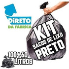 Kit Saco Lixo 100un 100l + 100un 60l Preto
