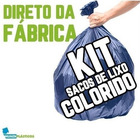 Kit Saco Lixo 60 Litros 100un Preto + 100un Azul Reforçado