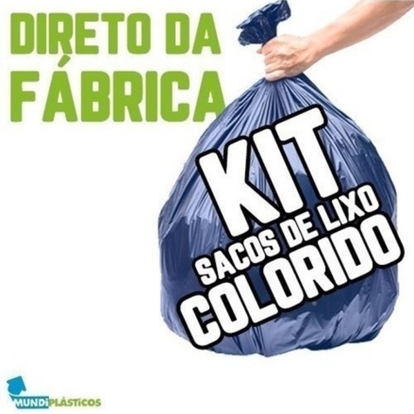 Kit Saco Lixo 60 Lts 100un Preto + 100un Azul Reforçado