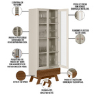 Kit Sala De Jantar Aparador Mason 04 Portas Com Cristaleira G