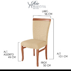 Kit Sala De Jantar Mesa Italy Pés Luiz Xv 6 Cadeiras Roma Mad