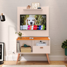 Kit Sala Estar Completa Painel Tv 32" Prateleira Suspensa Rac