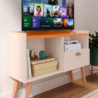 Kit Sala Estar Completa Painel Tv 32" Prateleira Suspensa Rac