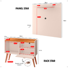 Kit Sala Estar Completa Painel Tv 32" Prateleira Suspensa Rac