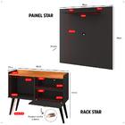 Kit Sala Estar Completa Painel Tv 32" Prateleira Suspensa Rac