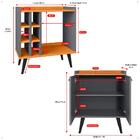 Kit Sala Jantar Cozinha Aparador Adega Nicho Buffet Linea 2 P