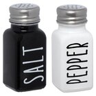 Kit Saleiro E Pimenteiro De Vidro Sal E Pimenta - Preto E Bra