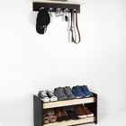 Kit Sapateira Hall De Entrada E Cabideiro Para Bolsas Preto