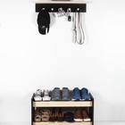 Kit Sapateira Hall De Entrada E Cabideiro Para Bolsas Preto