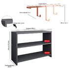 Kit Sapateira Organizadora Banqueta Safira Cinza Cabideiro Pe