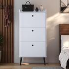 Kit Sapateira Vertical 3 Gavetas Basculantes Dark Branco E 2