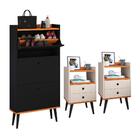 Kit Sapateira Vertical 3 Gavetas Basculantes Dark Preto/cinam