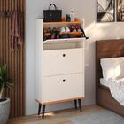 Kit Sapateira Vertical 3 Gavetas Basculantes Off White/cinamo