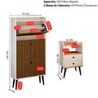 Kit Sapateira Vertical 3 Gavetas Basculantes Off White/ripado