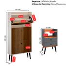 Kit Sapateira Vertical 3 Gavetas Basculantes Off White/ripado