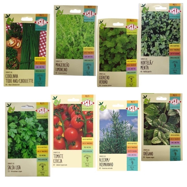 Kit Semente Temperos Primeira Horta - Cebolinha Salsa Tomate
