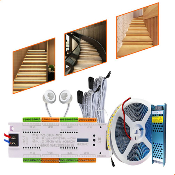 Kit Sensor De Movimento Led P/ Escada 32 Canais + Fita 5m 240