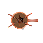 Kit Serviço Fondue Antiaderente Chocolate 7 Peças Forma Inox