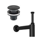 Kit Sifão Banheiro E Válvula Click Black Noir Deca
