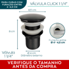 Kit Sifão De Pia Flexivel Preto E Válvula Click 1 1/4 Preta I