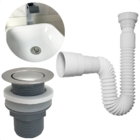 Kit Sifão Flexível Sanfonado De Plástico E Ralo De Pia 1 1/4