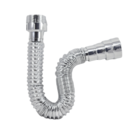 Kit Sifão Sanfonado Cromado + Engate Flexivel Trançado 40 Cm