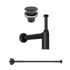 Kit Sifão Válvula E Ligação Flexível Rígido Black Noir Deca