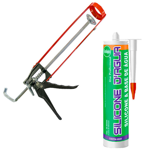 Kit Silicone Bege 450g Selante Acrílico Com Aplicador