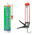 Kit Silicone Cinza 450g Selante Acrílico Com Aplicador