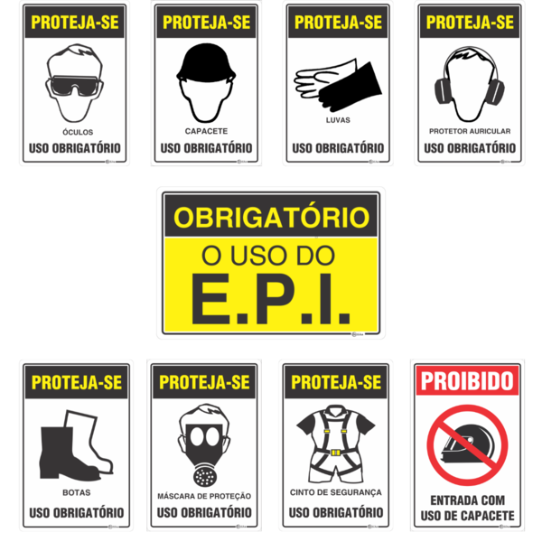 Kit Sinaliza o Completo Uso Obrigat rio De EPI Pvc Adesivo Resistente kit-sinaliza-o-completo-uso-obrigat-rio-de-epi-pvc-adesivo-resistente