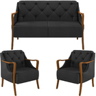 Kit Sofá 02 Lugares Sala Estar 135cm Com 02 Poltronas Coral P