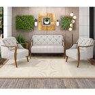 Kit Sofá 02 Lugares Sala Estar 135cm Com Poltrona Coral Pés D