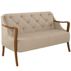 Kit Sofá 02 Lugares Sala Estar 135cm Com Poltrona Coral Pés D