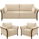 Kit Sofá 02 Lugares Sala Estar 162cm Com 02 Poltronas Stefan